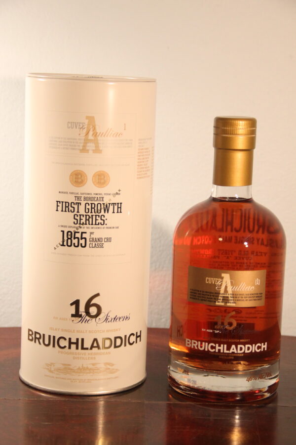 Bruichladdich 16 Years Old The Sixteens Cuve A Pauillac[1] 1996/2008, 70 cl, 46 % Vol. (Whisky), Schottland, Isle of Islay, Based on the Bruichladdich 