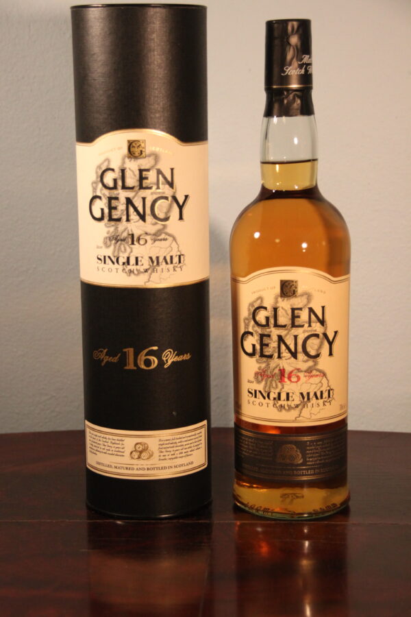 Glen Gency 16 Year Old Single Malt Scotch Whisky, 70 cl, 40 % Vol., Schottland, Highlands, A solid whiskey destined for the French market. Unfortunately the distillery is secret.