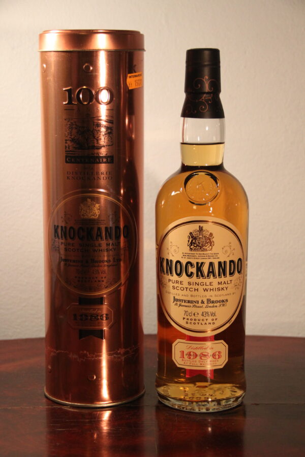 Knockando 12 Years Old by Justerini & Brooks Ltd. 1986/1998, 70 cl, 43 % Vol. (Whisky), Schottland, Speyside, 100th anniversary
