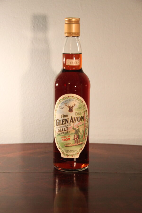 Glen Avon, Gordon & Macphail 1959/2000,, 70 cl, 40 % Vol. (Whisky), Schottland, Speyside, Dieser Whisky wurde 1959 in einer geheimen Destillerie in der Speyside destilliert und von Gordon und MacPhail als Teil ihres Glen Avon-Sortiments abgefllt.  