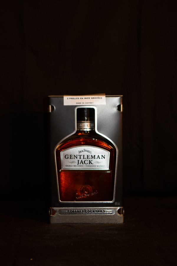 Jack Daniel's Gentleman Jack, 70 cl (Whiskey), , coffret cocktail, with 2 straws stainless steal.
