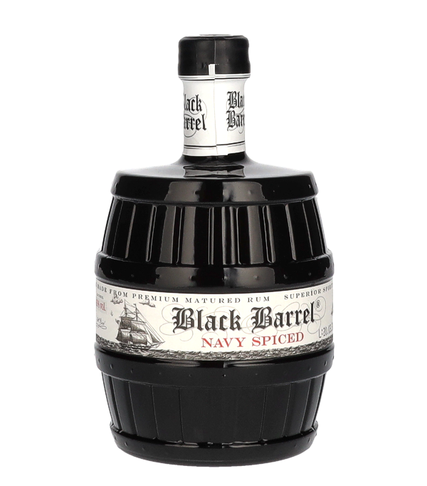 A.H. Riise Black Barrel NAVY SPICED Spirit Drink, 70 cl, 40 % Vol. (Rum), , Die Destillerie A.H. Riise liegt auf der St. Thomas Insel, eine amerikanische Jungferninsel in der Karibik. Bevor diese Insel ein amerikanisches Hoheitsgebiet wurde, war sie eine dänische Kolonie.   Der Apotheker Albert Heinrich durfte um die 1840er Jahre nicht nur eine Apotheke eröffnen sondern auch Alkohol herstellen.   Basierend auf jahrelanger Erfahrung, sorgfältig ausgewählten Gewürzen und einer langen Reifung in verkohlten Eichenfässern, hat der A.H. Riise Black Barrel Navy Spiced Spirit D