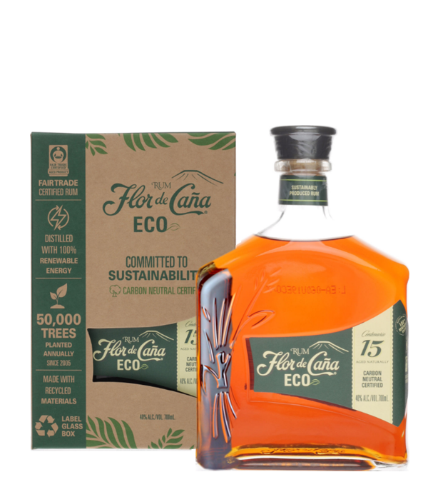 Flor de Caña Centenario ECO 15 Years Old Single Estate Rum, 70 cl, 40 % vol Rum