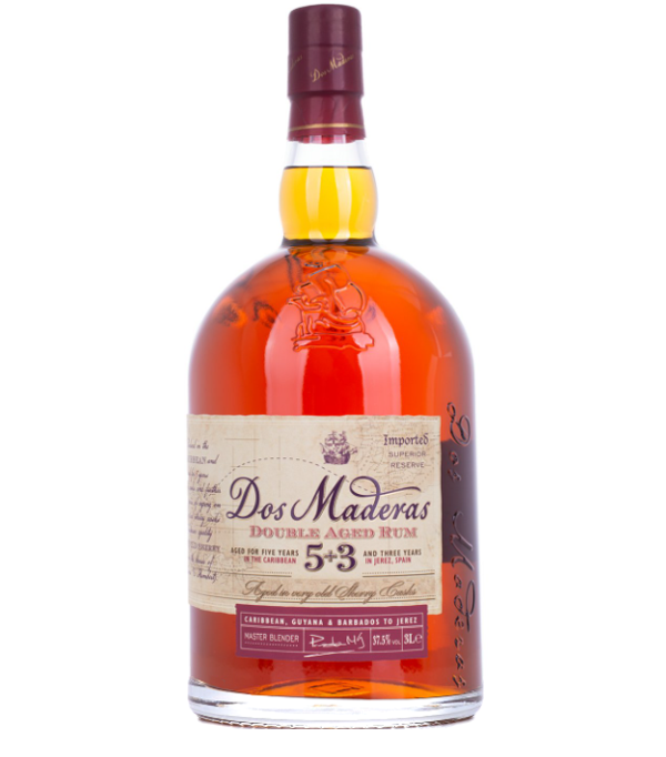 Dos Maderas 5+3 Years Old Ron Añejo, 3 Liter, 37.5 % vol (Rum)