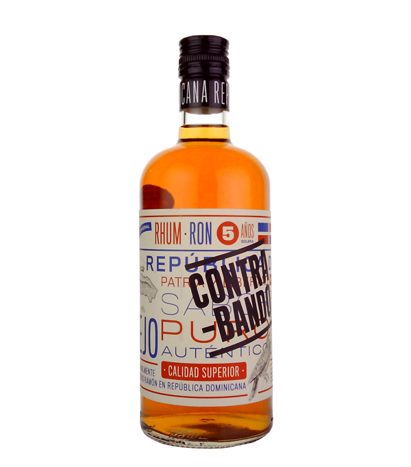 Ron Contrabando Añejo 5 Años,, 70 cl, 38 % Vol. (Rum), , Der 5 Jährige Ron Contrabando ist für Kenner sowie für Einsteiger eine gute Wahl. Der Rum wird aus Melasse hergestellt.