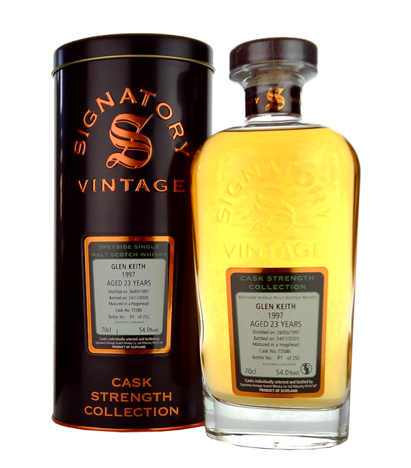 Signatory Vintage GLEN KEITH 23 Years Old Cask Strength 1997, 70 cl, 54 % vol (Whisky)