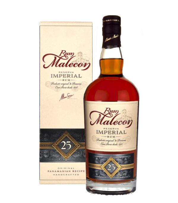 Rum Malecon Aejo 25 Aos Reserva Imperial, 70 cl, 40 % Vol., , Rum Malecon has set itself the task of creating a consistently high-quality premium rum with a distinctive taste. The premium range includes a 10, 12, 15, 18, 21 and 25-year-old rum, carefully selected through blending Rums, each with a unique flavor, are combined in such a way that the end product rises above the sum of its parts. Premium dark rum from the Caribbean Spirits Panama distillery. Made according to Cuban tradition, aged in oak barrels for at least 25 years. A rum for experts and tho