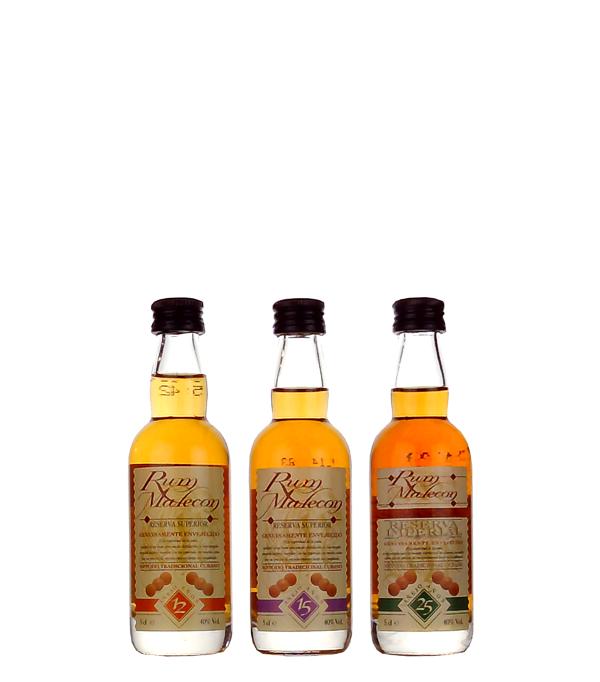Rum Malecon Rum Reservas (12, 15, 25 Jahre) Sampler 3x5 cl, 15 cl, 40 % vol Rum