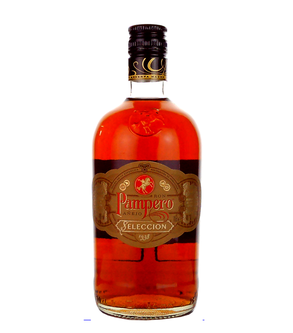 Pampero Añejo SELECCIÓN 1938, 70 cl, 40 % Vol. (Rum), , Der Name dieses Pamperos soll an die Anfänge der Rumindustrie in Venezuela erinnern.  1938 wurde die Destillerie 'La Industrias Pampero C.A.' gegründet. Die Hauptproduktionsanlagen für diesen Rum befinden sich in Ocumare, Zentralvenezuela.   Der Pampero Seleccion reifte mindestens 5-6 Jahre in ausgesuchten amerikanischen Weisseichefässern in denen zuvor Whisky gelagert wurde.      Am besten trinkt man diesen Pampero pur.