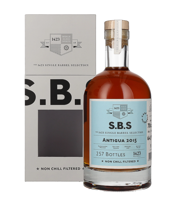 1423 S.B.S ANTIGUA Rum Single Barrel Selection 2015, 70 cl, 64.9 % vol Rum