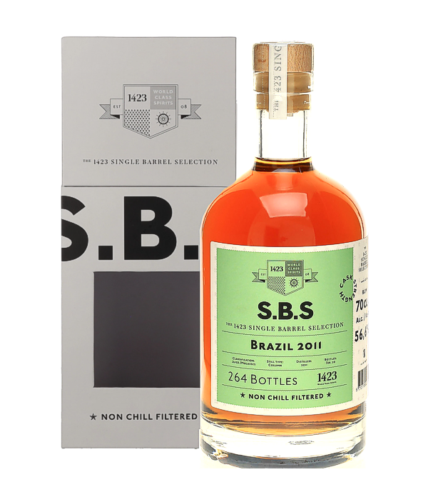 1423 S.B.S BRAZIL Rum Single Barrel Selection 2011, 70 cl, 56.6 % vol Rum