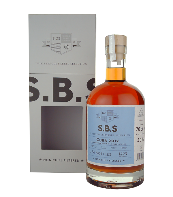 1423 SINGLE BARREL SELECTION CUBA Rum Bourbon and Virgin Oak Cask 2012, 70 cl, 50 % vol Rum