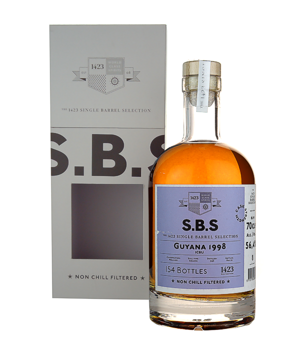1423 SINGLE BARREL SELECTION GUYANA Rum Single Barrel Selection 1998, 70 cl, 56.4 % vol Rum