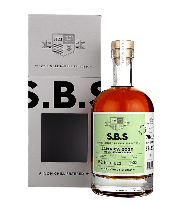 1423 SINGLE BARREL SELECTION JAMAICA Rum NYE-WK PX Cask Matured 2020, 70 cl, 58.3 % vol Rum