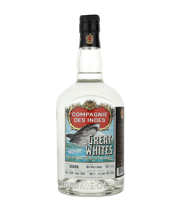 Compagnie des Indes «Great Whites» Ghana, Mid West Distillery Overproof Rum, 70 cl, 50 % vol