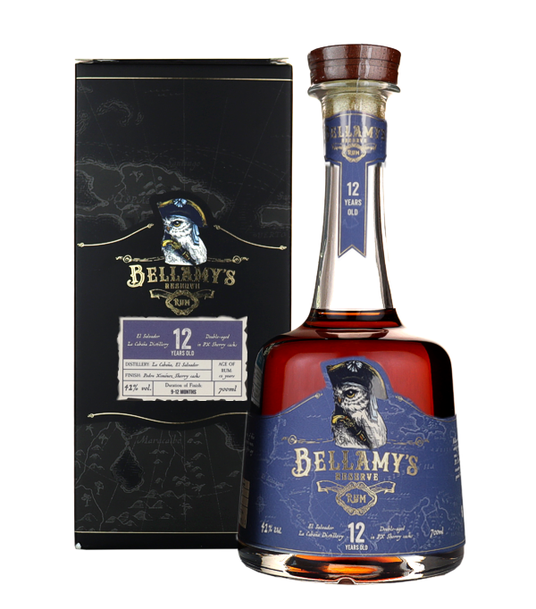 Bellamy's 12 Years Old Reserve El Salvador Rum, 70 cl, 42 % Vol., , Für diese Bellamy’s Abfüllung wird Rum aus El Salvador für 12 Jahre in Pedro Ximénez Sherry Fässern gereift.  Dieser Rum wird weder gefärbt noch gesüsst.     