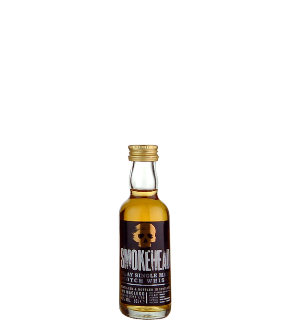 Smokehead Islay Single Malt Scotch Whisky  Sampler, 5 cl, 43 % Vol., Schottland, Isle of Islay, Smokehead ist ein beliebter Single Islay Malt von Ian Macleod Distillers. Die Identität der Destillerie, die den Whisky für Smokehead herstellt wird geheim gehalten.  Lecker sind sie aber auf jeden Fall! 