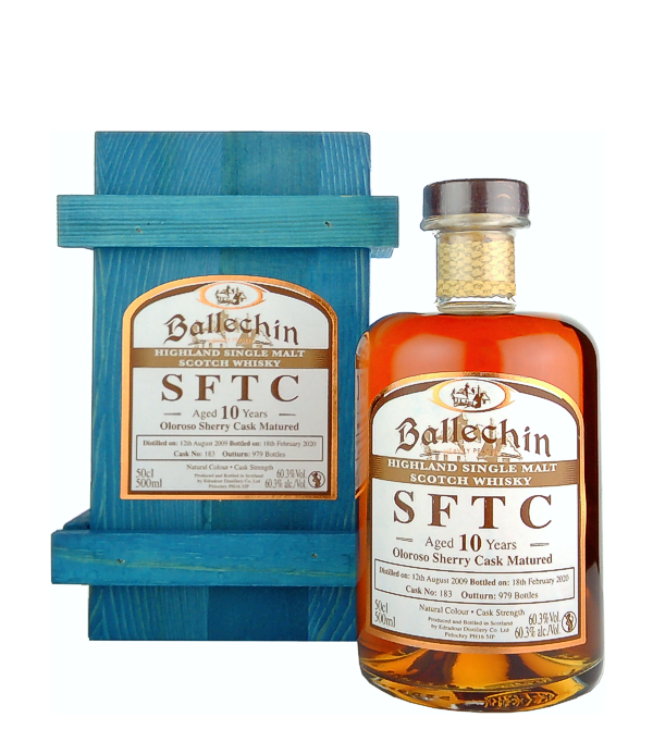 Edradour Ballechin SFTC 10 Years Old Oloroso Sherry Cask #183 Matured 2009, 50 cl, 60.3 % vol (Whisky)