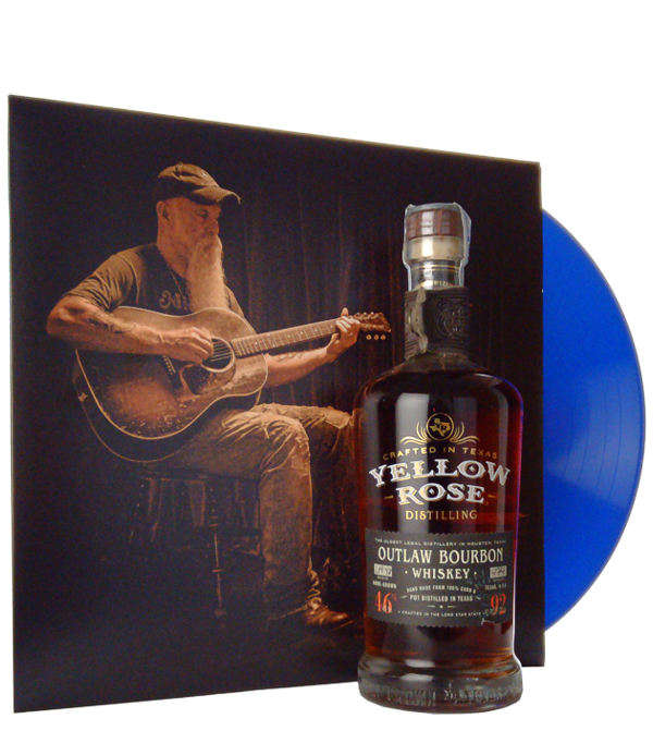 Geschenkset Yellow Rose, OKEETEE Whisky Blues USA (OUTLAW BOURBON & Seasick Steve: Blues In Mono), 70 cl, 46 % vol 