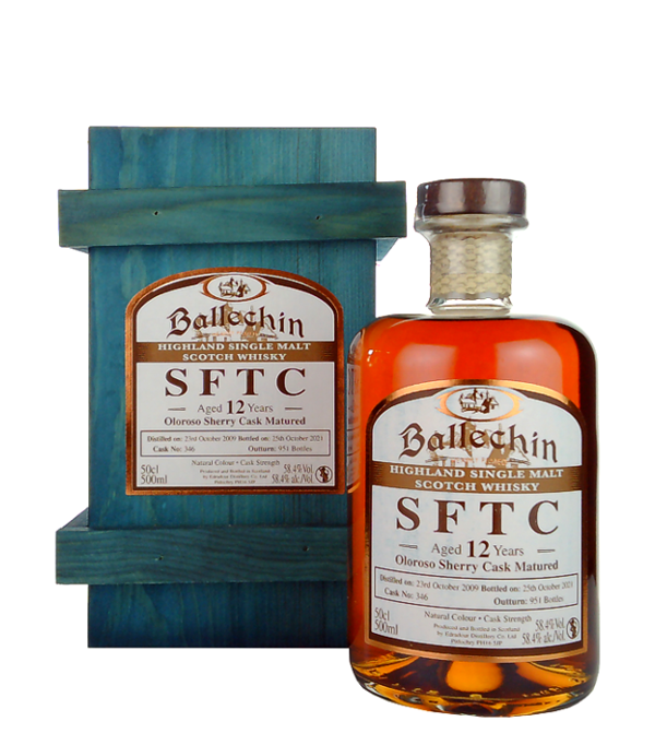 Edradour Ballechin SFTC 12 Years Old Oloroso Sherry Cask #346 Matured 2009 58.4 % vol 0.5l in, 50 cl (Whisky)