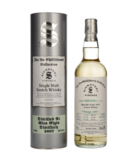 Signatory Vintage GLEN ELGIN 14 Years Old The Un-Chillfiltered Collection 2007, 70 cl, 46 % vol (Whisky)