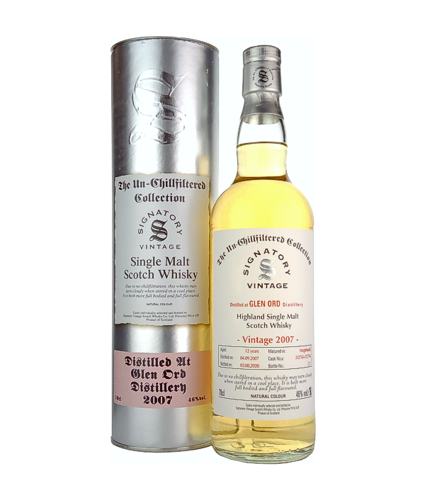 Signatory Vintage GLEN ORD 12 Years Old The Un-Chillfiltered Collection 2007, 70 cl, 46 % vol (Whisky)