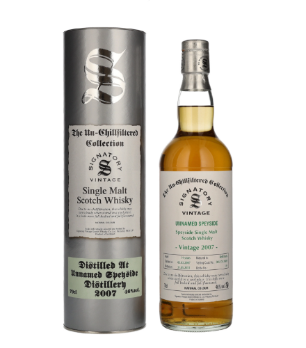 Signatory Vintage UNNAMED SPEYSIDE 14 Years Old The Un-Chillfiltered Collection 2007, 70 cl, 46 % vol (Whisky)