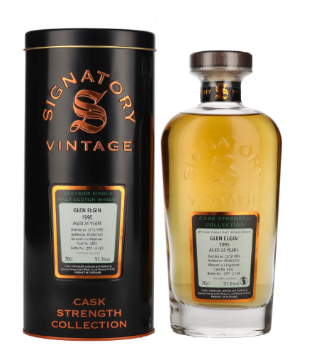 Signatory Vintage GLEN ELGIN 24 Years Old Cask Strength Collection 1995, 70 cl, 51.3 % vol (Whisky)