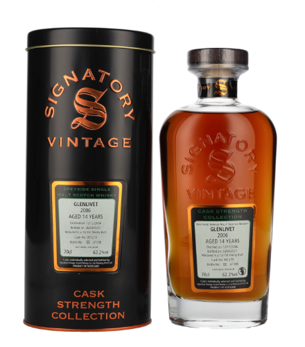Signatory Vintage, GLENLIVET 14 Years Old Cask Strength Collection 2006, 70 cl, 62.2 % vol (Whisky)