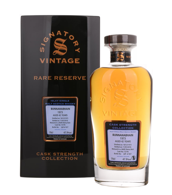 Signatory Vintage, Bunnahabhain 42 Years Old RARE RESERVE Cask Strength Collection 1973, 70 cl, 47.9 % vol (Whisky)