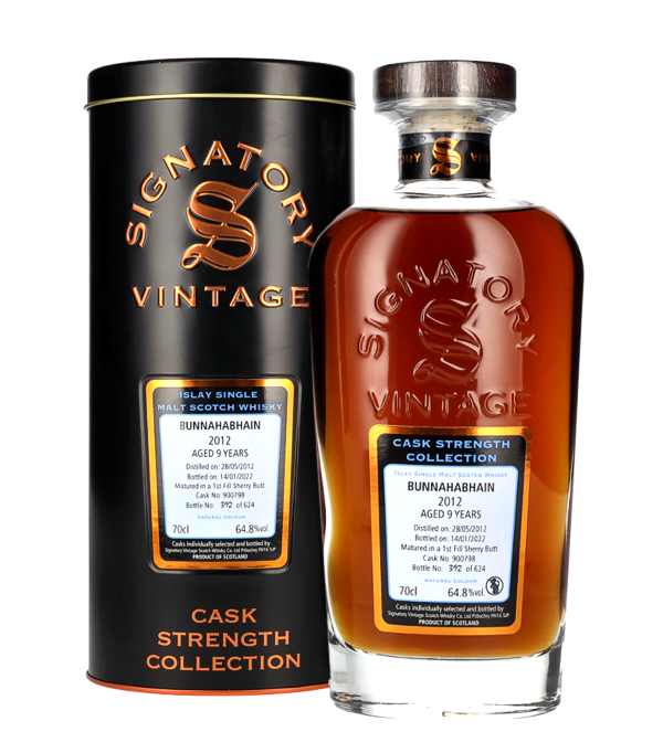 Signatory Vintage, Bunnahabhain 9 Years Old Cask Strength 2012, 70 cl, 64.8 % vol (Whisky)