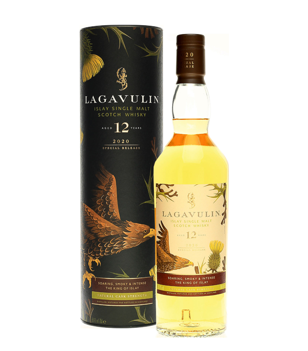 Lagavulin 12 Years Old Islay Single Malt Special Release 2020, 70 cl, 56.4 % Vol. (Whisky), Schottland, Isle of Islay, The Lagavulin 12 Years Old Special Release is part of Diageo`s 2020 Special Release range. All whiskeys in this range are bottled at cask strength.    Nose: Clear structure, peat. Flavour: Soft, sweet, intense, smoky. Finish: Long-lasting.