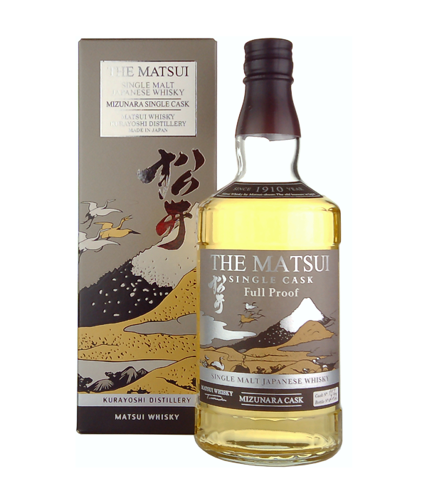 Matsui Whisky THE MATSUI Japanese Whisky Single Cask #119, 70 cl, 58 % Vol., , Der Matsui Whisky ist ein japanischer Whisky, welcher in der 1910 gegründeten Destillerie Kurayoshi hergestellt wird. Auf der Flasche des Mizunara Single Malt Whisky’s ist der Berg Fuji und die aus Japan stammenden Kraniche zu sehen.   Der Single Malt Whisky reift in einem einzigen Mizunara-Fass. Japanische Mizunara-Eichenfässer sind für ihre Seltenheit bekannt. Die in dieser Art von Eiche gereiften Alkohole nehmen einzigartige, unverwechselbare Aromen an.  