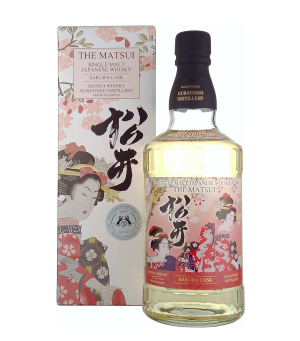 Matsui Whisky THE MATSUI Single Malt Japanese Whisky SAKURA CASK, 70 cl, 48 % Vol., , Der Matsui Whisky wird von der 1910 gegrndeten Destillerie Kurayoshi hergestellt. Auf der Flasche des Sakura Single Malt Whiskys sind japanische Frauen zu sehen, die stolz die traditionelle Kleidung tragen.  In Verbindung mit den abgebildeten Kirschblten lsst sich nur erahnen, was sich in der Flasche verbirgt. Das ssse Aroma verdankt dieser Whisky auch dem Kirschholz Fssern, indem er gelagert wird.      Farbe: Strahlendes Gold. Nase: Orangen, Eiche, Wallnuss. Geschmack: Sss, blumig, kraft