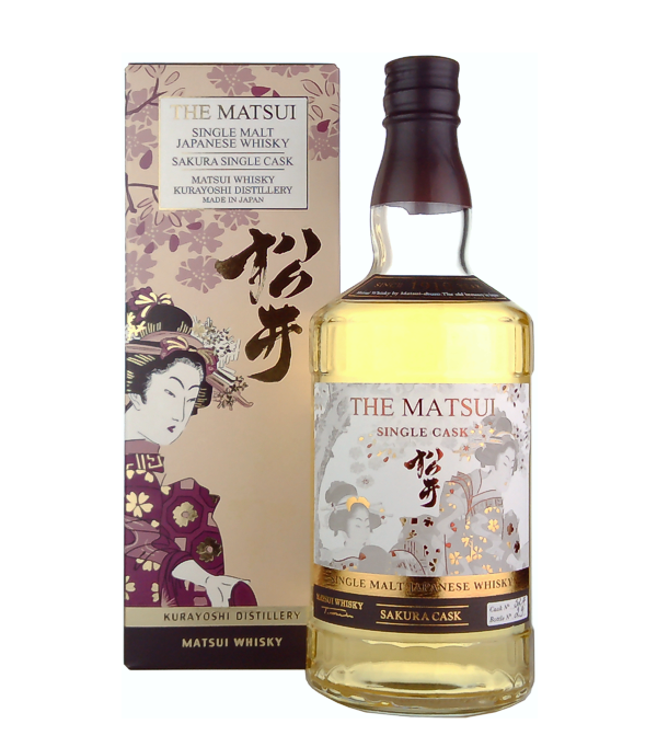 Matsui Whisky THE MATSUI Japanese Whisky Single Sakura Cask #327, 70 cl, 48 % Vol., , Der Matsui Whisky ist ein japanischer Whisky, welcher in der 1910 gegründeten Destillerie Kurayoshi hergestellt wird. Auf der Flasche des Mizunara Single Malt Whisky’s ist der Berg Fuji und die aus Japan stammenden Kraniche zu sehen.   Der Single Malt Whisky reift in einem einzigen Sakura-Fass #327. Japanische Sakura-Kirschbaumfässer verleihen dem Whisky einzigartige, unverwechselbare Blumen-Aromen.  