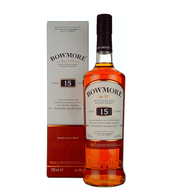 Bowmore 15 Years Old Islay Single Malt, 70 cl, 43 % vol (Whisky)