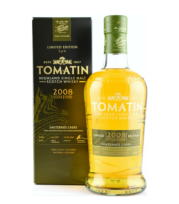 Tomatin 12 Year Old 2008 French Collection Sauternes Cask Finish, 70 cl, 46 % vol (Whisky)