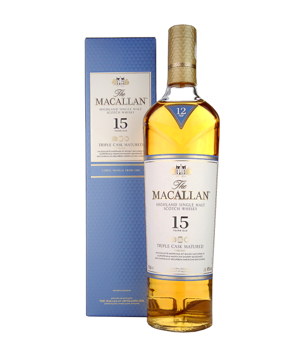 Macallan 15 Years Old TRIPLE CASK MATURED, 70 cl, 43 % vol (Whisky)