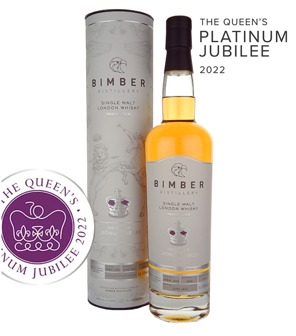Bimber Distillery THE QUEEN'S Platinum Jubilee Edition 2022 Single London Whisky, 70 cl, 51.8 % vol Whisky