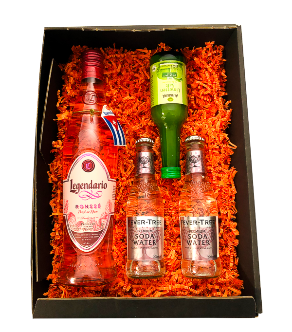 Rum Geschenkset Legendario RONSSÉ Punch au Rhum, 70 cl, mit 2 x Soda und Limettensaft , 70 cl, 32 % vol 
