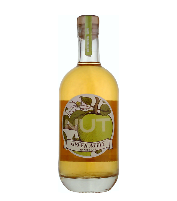 Nut Green Apple Gin, 70 cl, 40 % Vol., , NUT Green Apple ist eine Mischungen von NUT London Dry Gin mit natürlichen Konzentrat aus Äpfeln der Sorten Granny Smith und Golden. Dies verleiht dem Gin eine süss-saure Note mit dem charakteristischen Apfelgeschmack und  einer attraktive goldene Farbe.