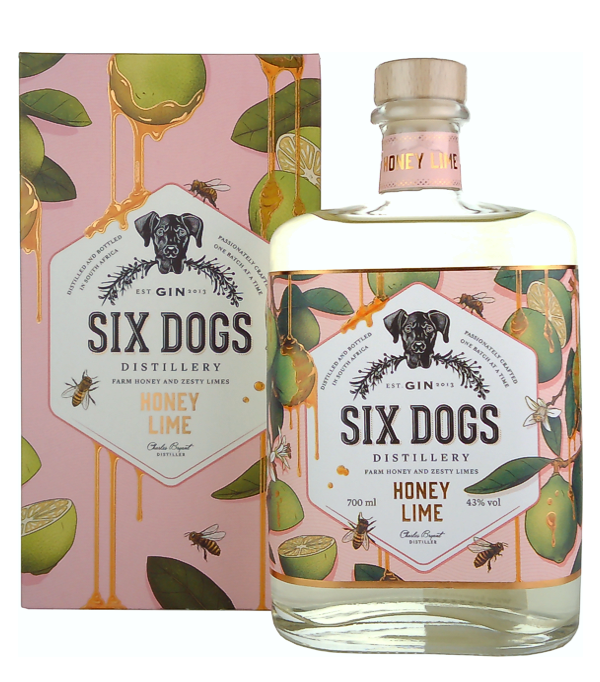 Six Dogs Honey Lime Gin, 75 cl, 43 % vol 