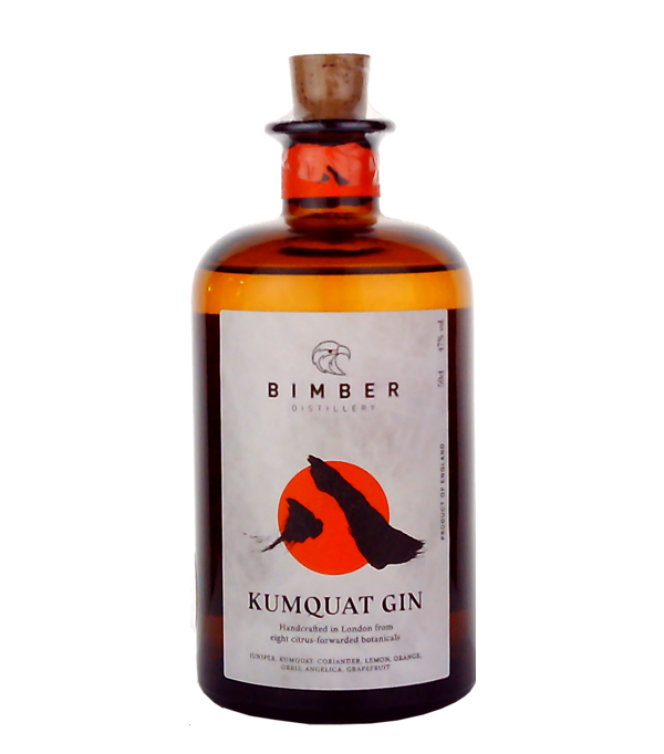 Bimber Distillery KUMQUAT Gin, 50 cl, 47 % Vol., , Bimber Kumquat Gin besteht aus acht Botanicals, wobei die namensgebende Kumquat-Frucht im Mittelpunkt steht. Diese seltene und von Natur aus kleine Zitrusart stammt aus China und wächst nur langsam und bringt sehr grosse, üppig schmeckende Früchte hervor. Der Kumquat Gin wird in der Londoner Bimber Distillery fachmännisch von Hand hergestellt und überzeugt mit seinen klassischen Wacholder- und  Zitrusaromen.      Nase: Frisch, fruchtig. Geschmack: Kräftig, Wacholder, Zitrusfrüchte. Abgang: Lang 