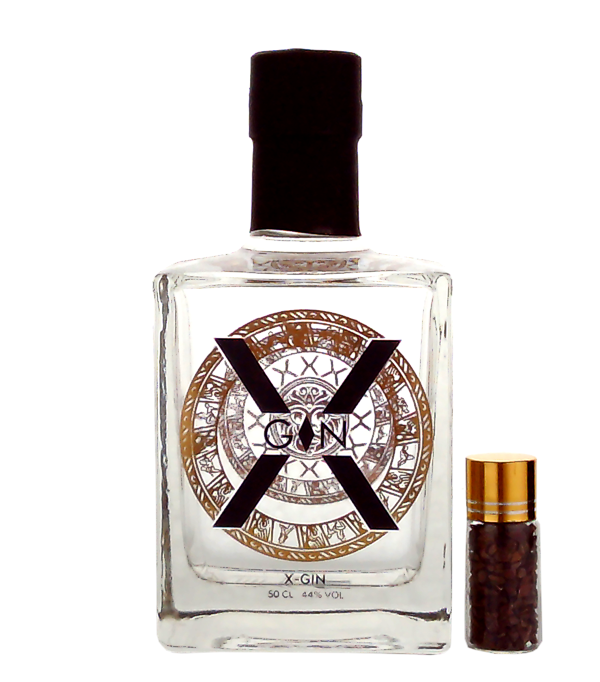 X Gin aphrodisiac Gin by Xolato, 50 cl, 44 % Vol., , X-Gin aphrodisiac Gin by Xolato, a bold creation distilled from hand-picked juniper berries and a harmonious blend of 15 other herbs. Through the passionate fusion of cocoa and vanilla during the distillation process, this gin has a unique and intoxicating taste that goes beyond the traditional botanicals.