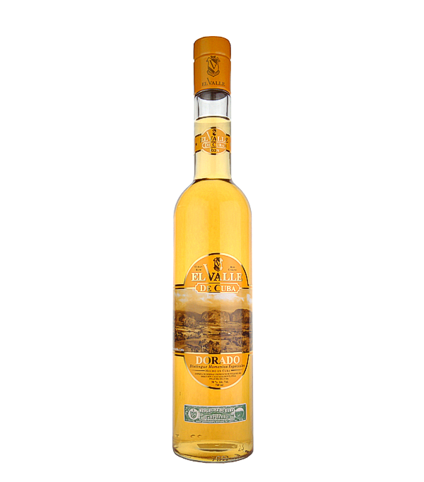 El Valle Dorado, 70 cl, 38 % Vol. (Rum), Kuba, El Valle Dorado Rum wird von Pinar del Río hergestellt. Die neue Linie will die über 150 jährige Traditionen, den Geschmack und den Geruch des leichten kubanischen Rum's beibehalten, jedoch mit El Valle in einer Premium Qualität.