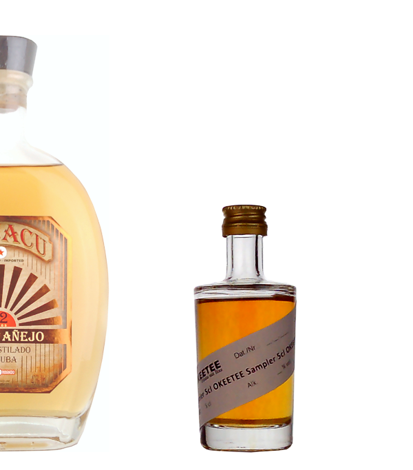 Bajacu Extra Añejo 12 Años  Sampler, 5 cl, 40 % Vol. (Rum), Kuba, Dieser 12 Jahre alte Rum ist ein Produkt von höchster Qualität, das es schafft, die wahre Rumtradition Kubas einzufangen. Von kubanischen Rummeistern gereift und hergestellt, ist er ein  Ron Cubano, der sich durch seine Natürlichkeit auszeichnet.  <b>Gemeinschaftsprojekt:</b> Mit jeder verkauften Flasche geht ein Teil des Erlöses in ALBA Projekte auf Kuba.