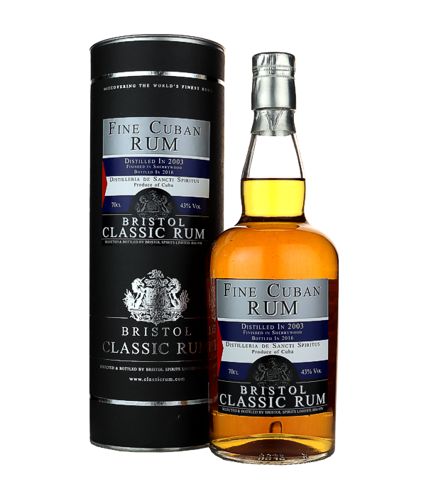 Bristol Classic Rum FINE CUBAN Rum Sancti Spiritus 2003/2016 Sherry Finish, 70 cl, 43 % vol Rum