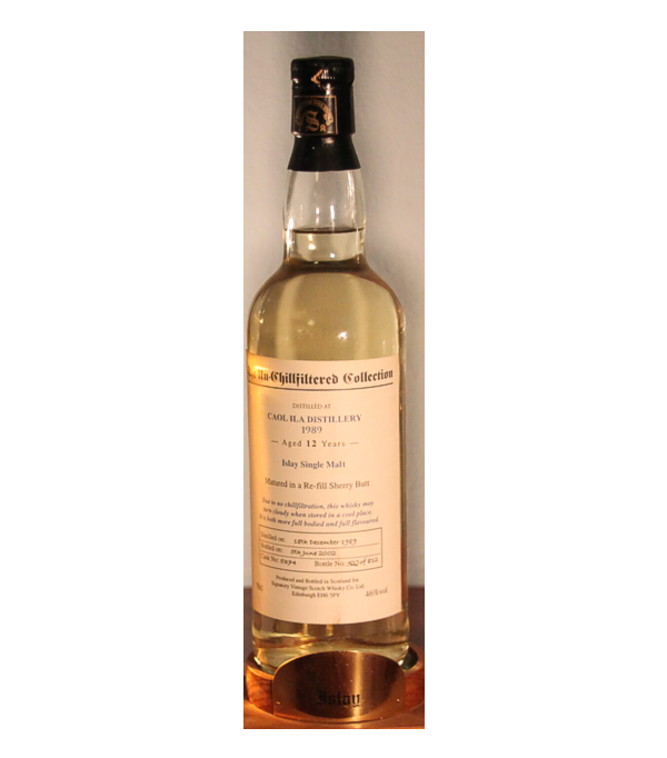 Signatory Vintage, Caol Ila 12 Years Old The Un-Chillfiltered Collection 1989, 70 cl, 46 % Vol. (Whisky), Schottland, Speyside, Destilliert: 2003 Abgefllt: 2016 Fass Nummer: 5374 Anzahl Flaschen: 812