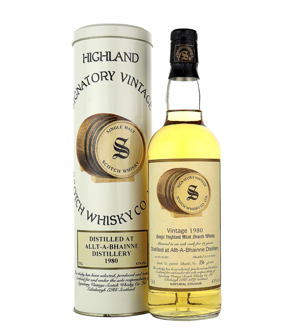 Signatory Vintage, Allt-A-Bhainne 19 Years Old «Vintage Collection» 1980, 70 cl, 43 % vol (Whisky)