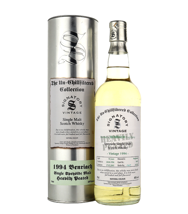 Signatory Vintage, Benriach 10 Years Old «The Un-Chillfiltered Collection» 1994/2005, 70 cl, 46 % vol (Whisky)